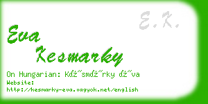 eva kesmarky business card